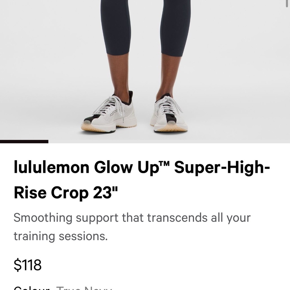 lululemon athletica Glow Up Super-High-Rise Crop Leggings - Navy